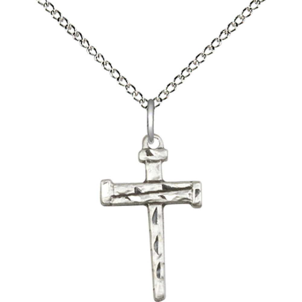 Sterling Silver Nail Cross Pendant - 0012SS