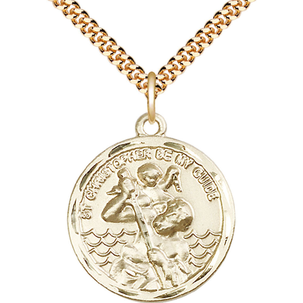 Gold Filled Saint Christopher Pendant - 0036CGF