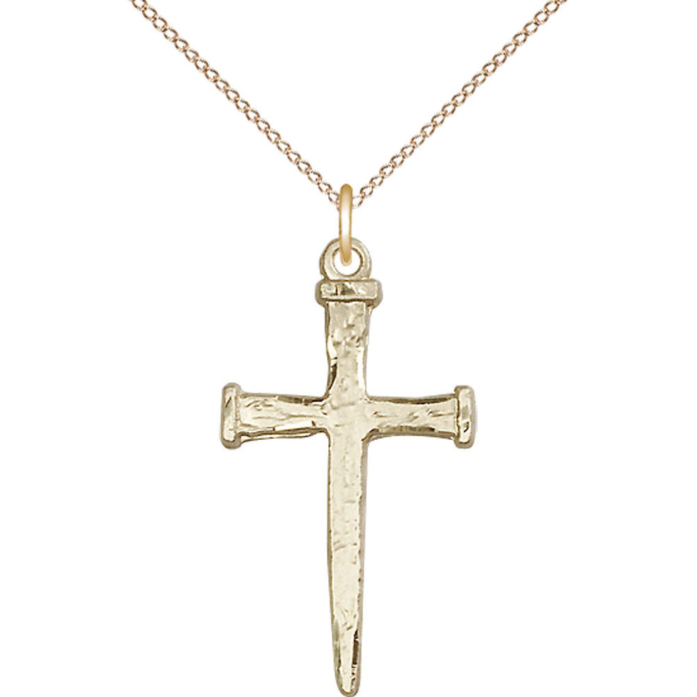 Gold Filled Nail Cross Pendant - 0085GF