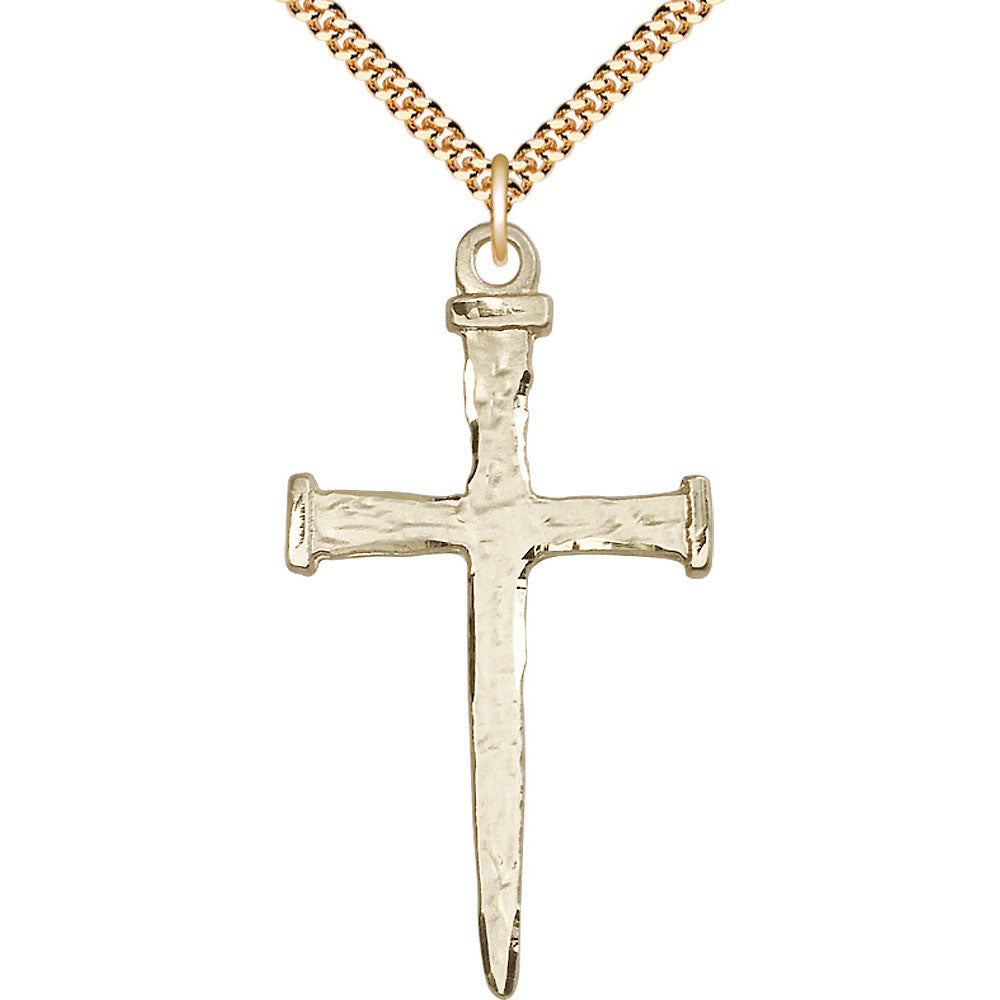 Gold Filled Nail Cross Pendant - 0086GF