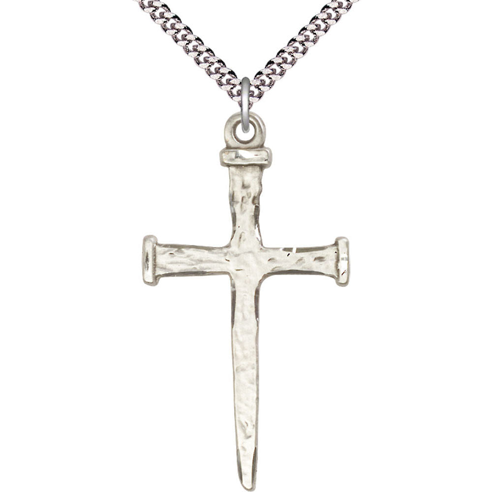 Sterling Silver Nail Cross Pendant - 0086SS