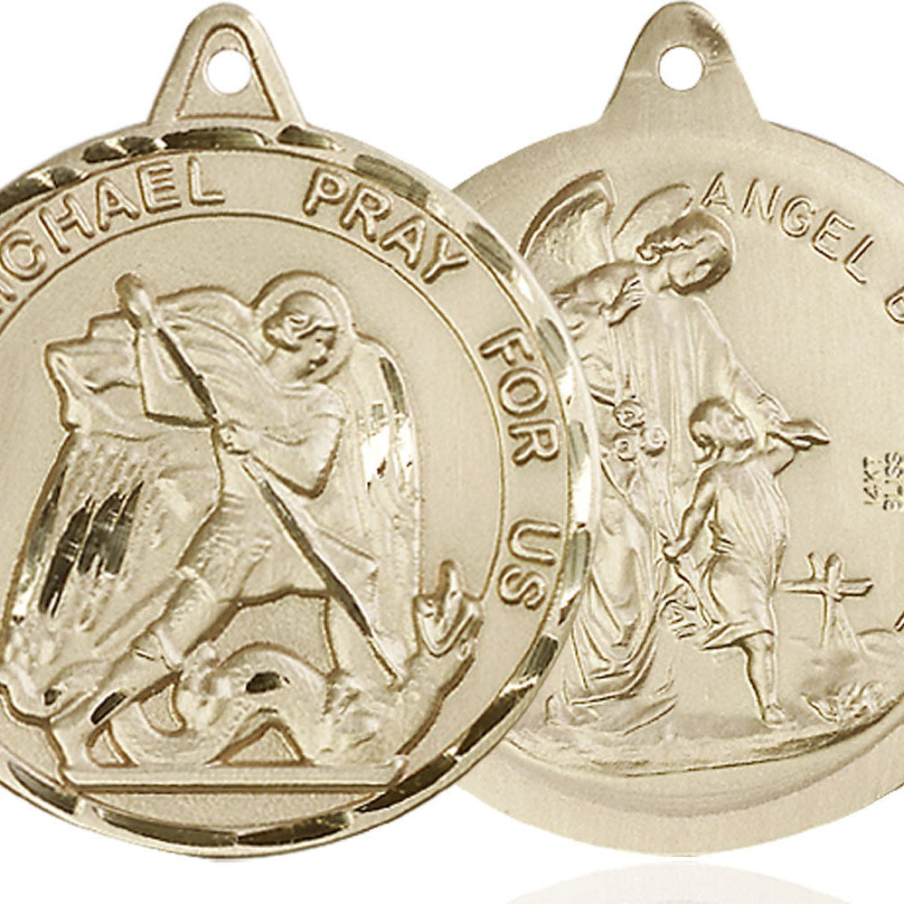14kt Gold Saint Michael the Archangel Pendant - 0201RKT