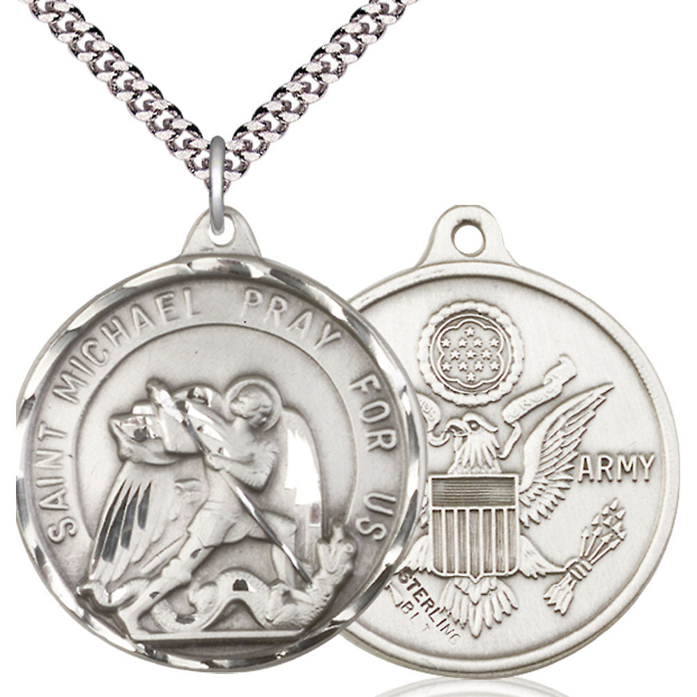 Sterling Silver Saint Joseph / Army Pendant - 0201SS2
