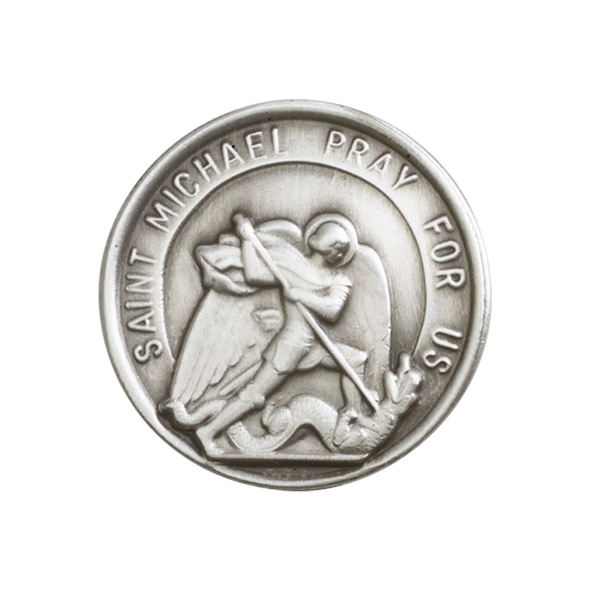 Antique Silver St. Michael the Archangel Visor Clip - 0201V