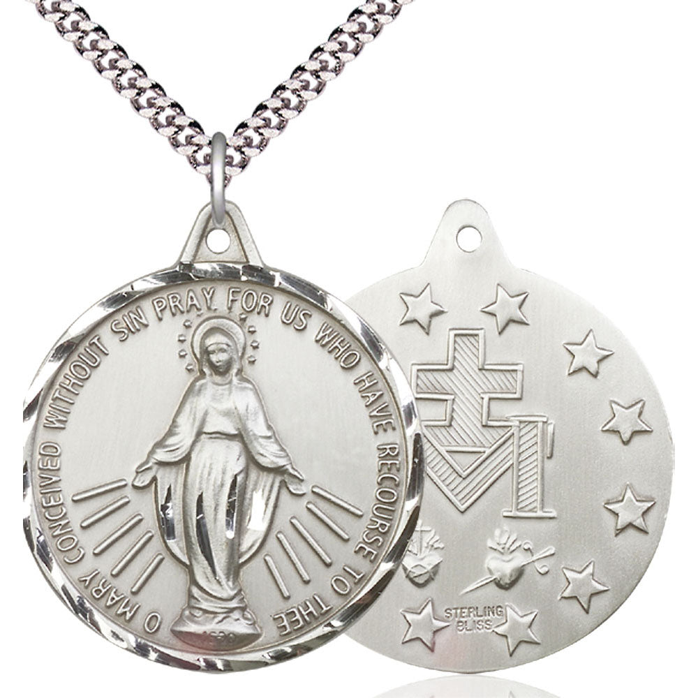 Sterling Silver Miraculous Pendant - 0203MSS
