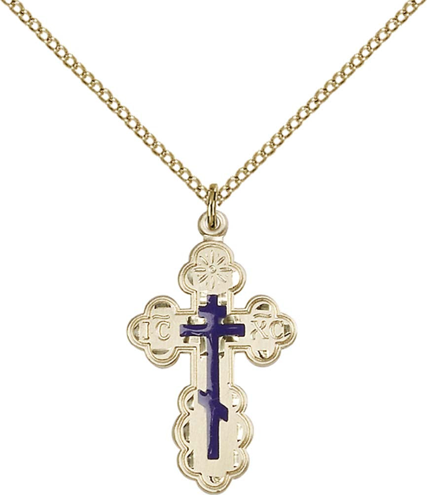 Gold Filled Saint Olga Cross Pendant - 0257EGF