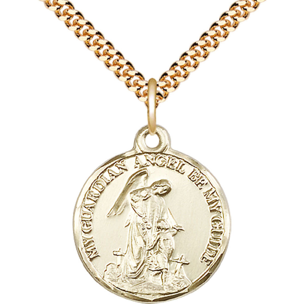 Gold Filled Guardian Angel Pendant - 0341GF