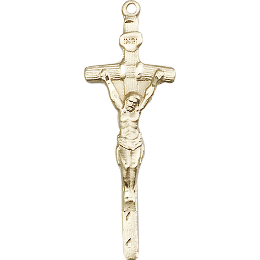 14kt Gold Papal Crucifix Pendant - 0564KT