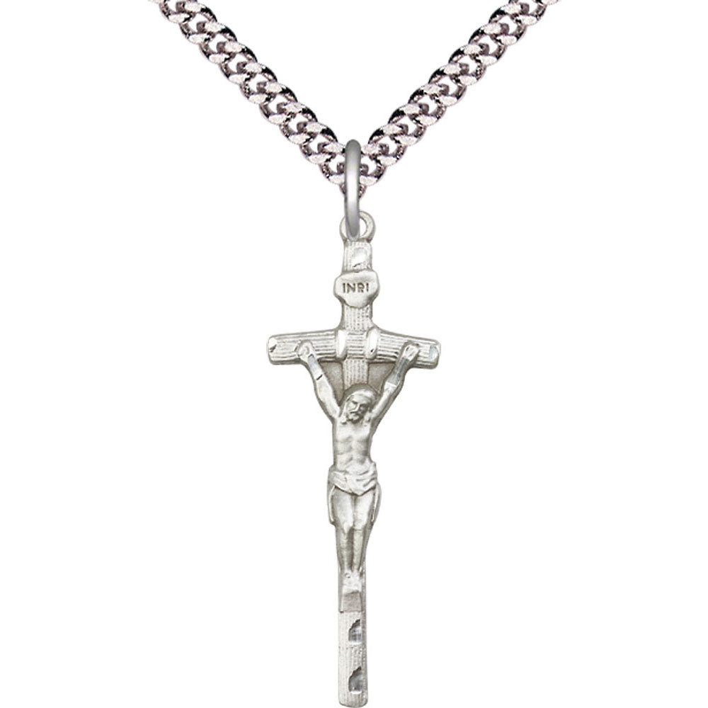 Sterling Silver Papal Crucifix Pendant - 0564SS