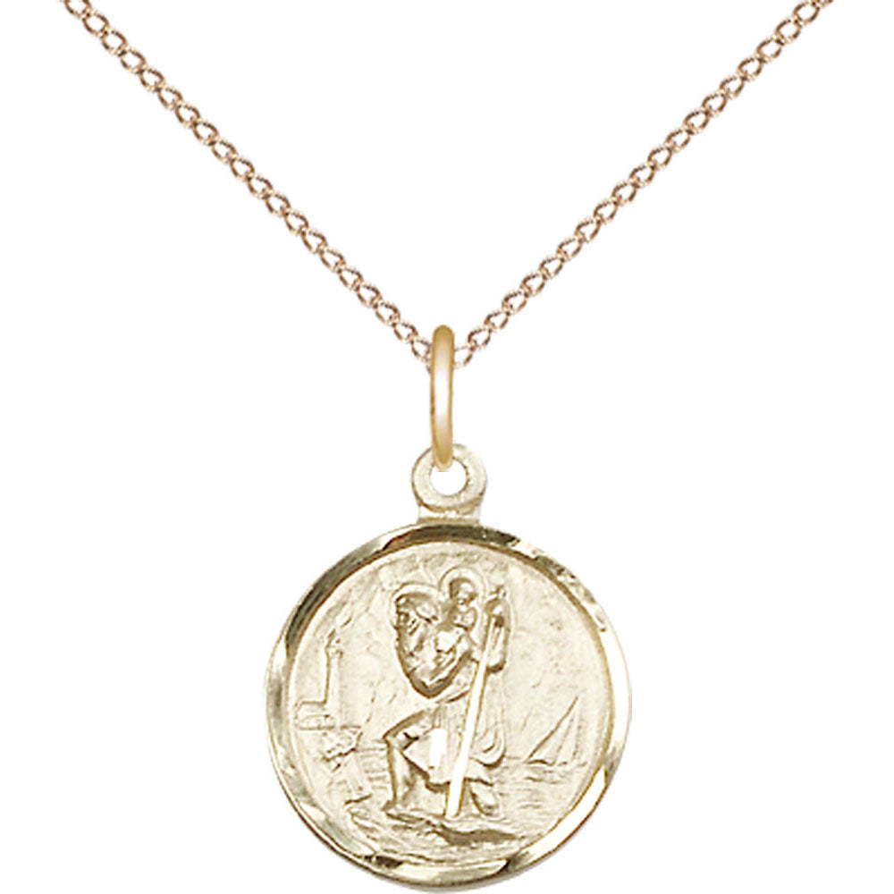 Gold Filled Saint Christopher Pendant - 0601CGF