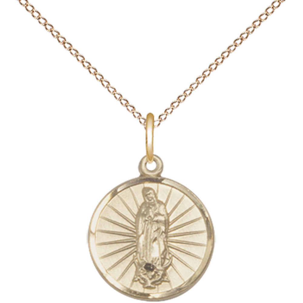 Gold Filled Our Lady of Guadalupe Pendant - 0601FGF
