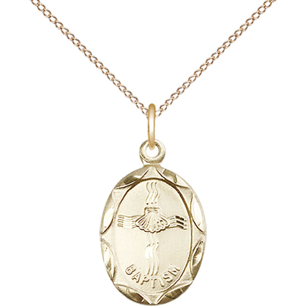 Gold Filled Baptism Pendant - 0612BAGF