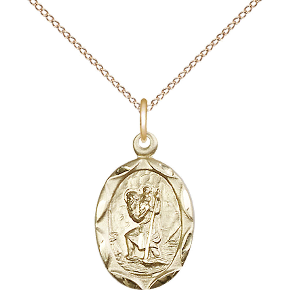 Gold Filled Saint Christopher Pendant - 0612CGF