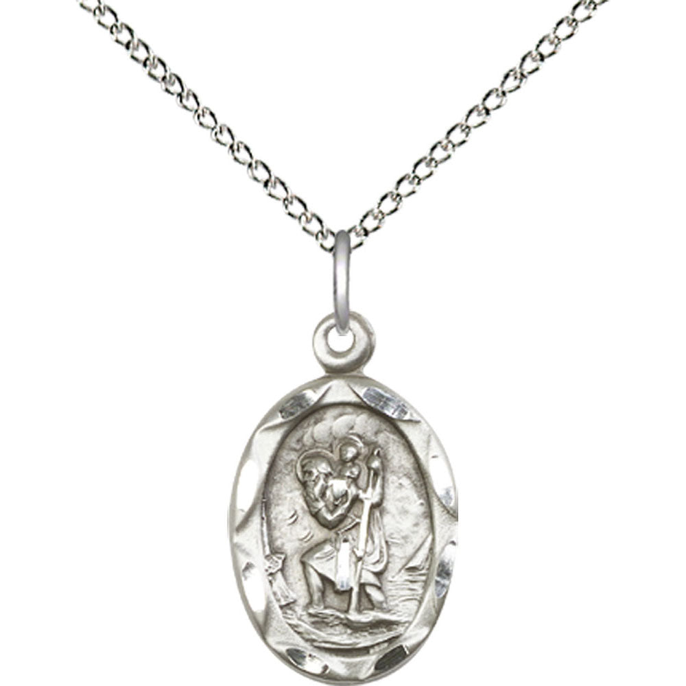 Sterling Silver Saint Christopher Pendant - 0612CSS