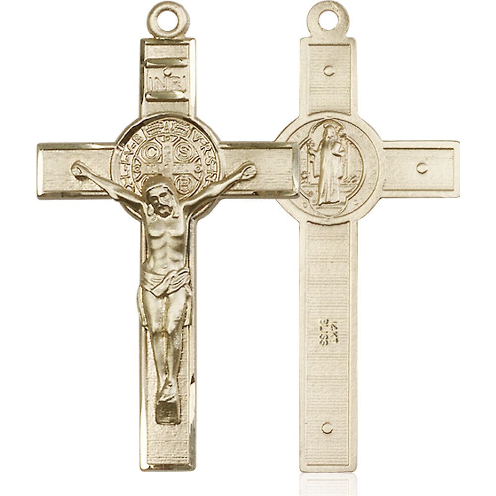14kt Gold Saint Benedict Crucifix Pendant - 0645KT