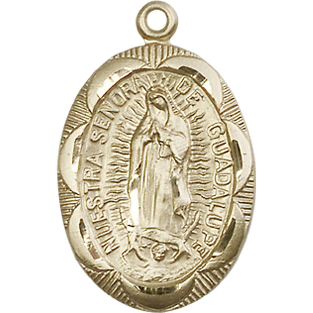 14kt Gold Our Lady of Guadalupe Pendant - 0801FKT