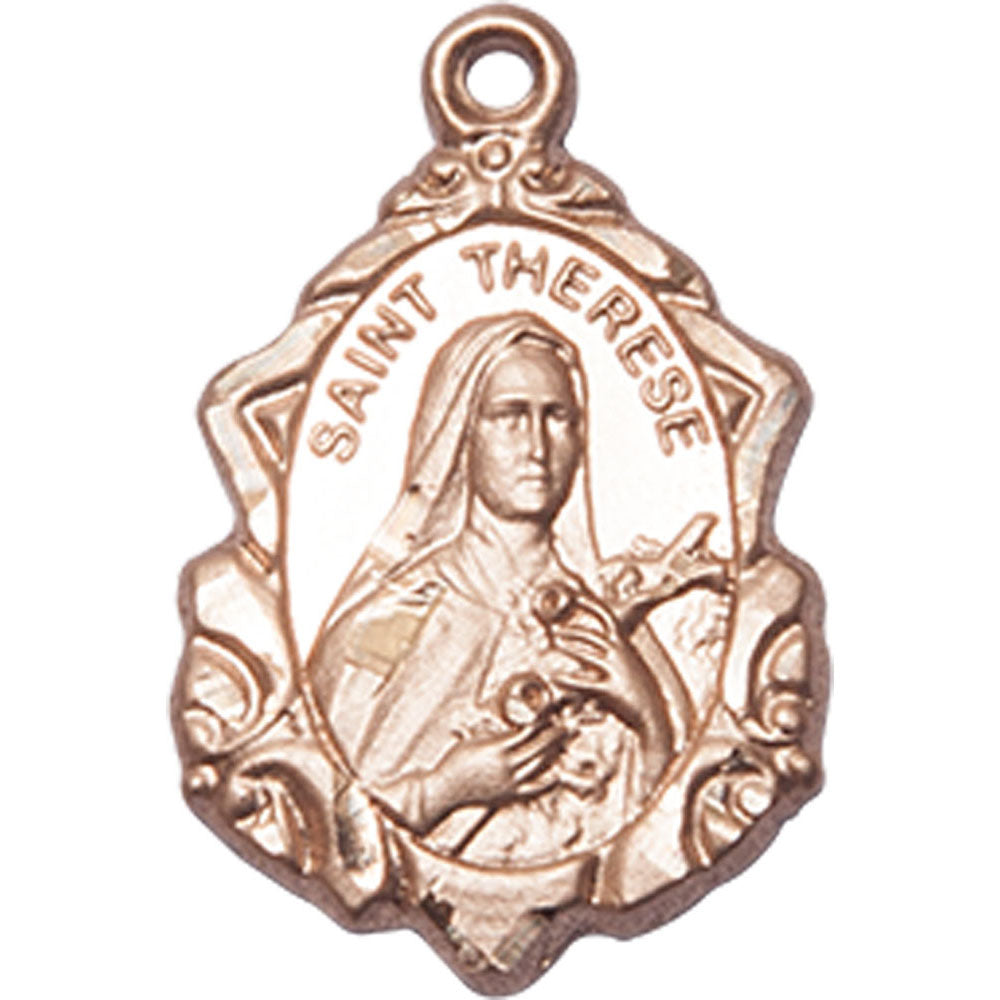 14kt Gold Saint Therese of Lisieux Pendant - 0822TEKT