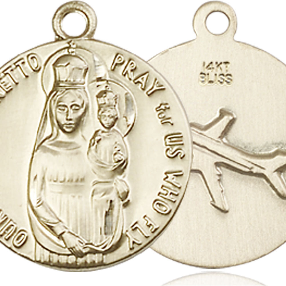 14kt Gold Our Lady of Loretto Pendant - 0826KT