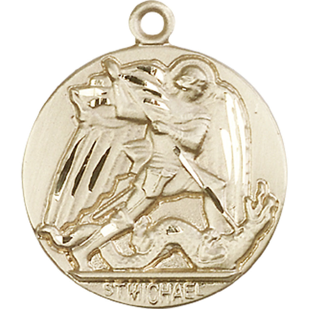 14kt Gold Saint Michael the Archangel Pendant - 0840KT