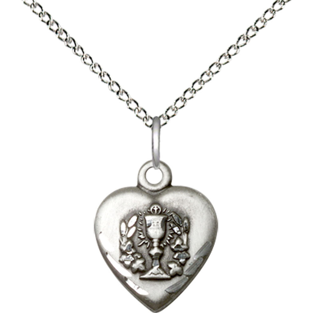 Sterling Silver Heart / Communion Pendant - 0892SS