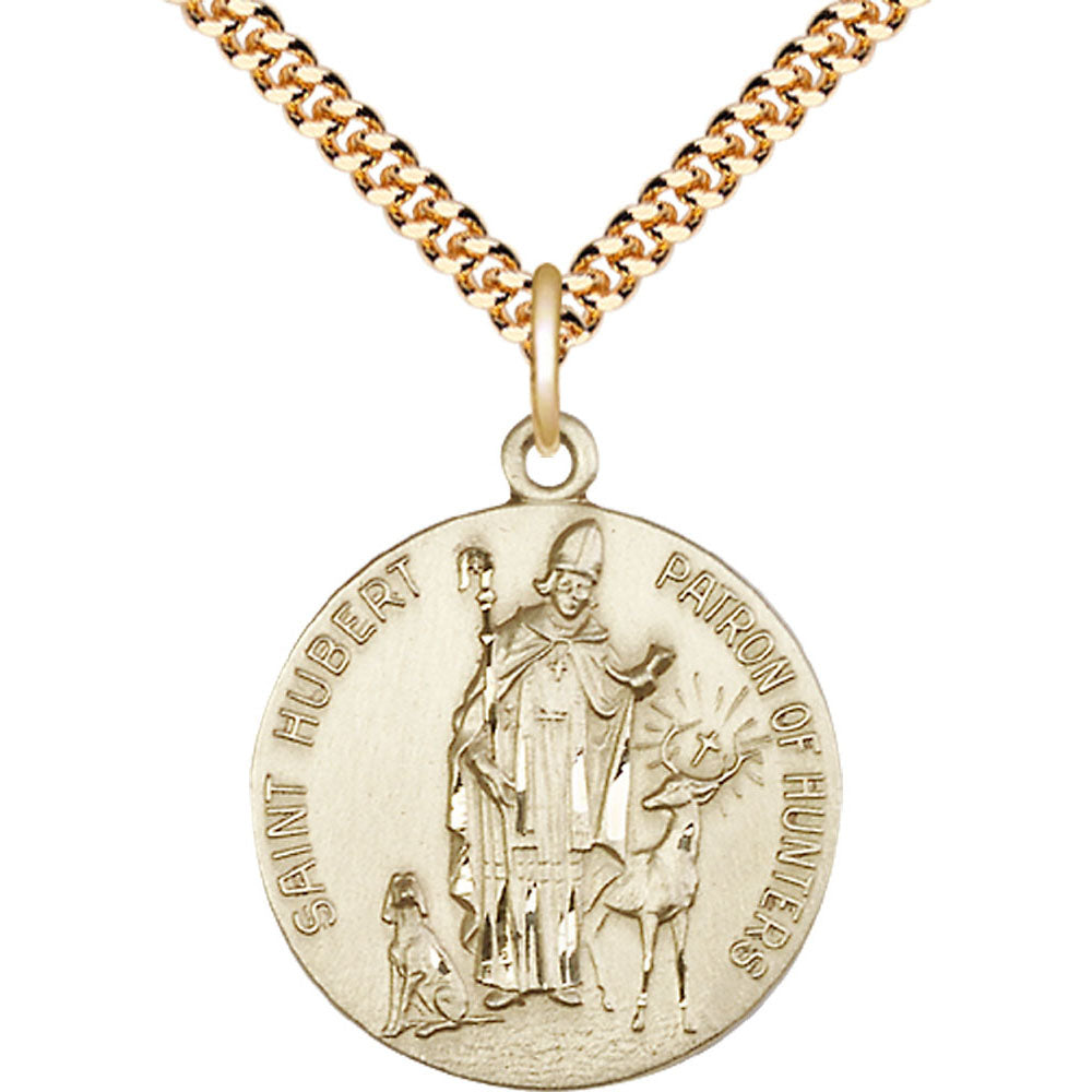 Gold Filled Saint Hubert of Liege Pendant - 0893GF