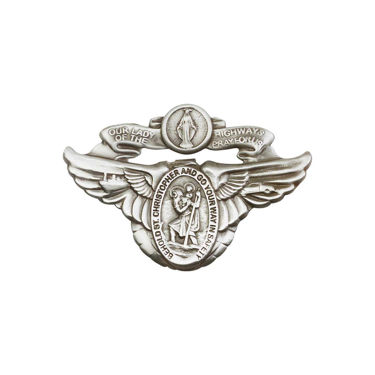 Antique Silver O/L of the Highway Visor Clip - 1017V