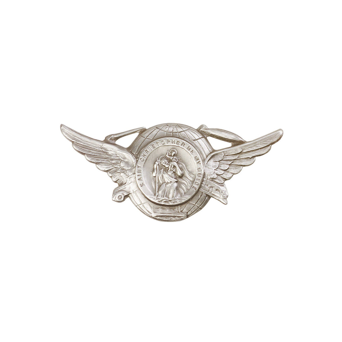 Antique Silver St. Christopher Visor Clip - 1018V