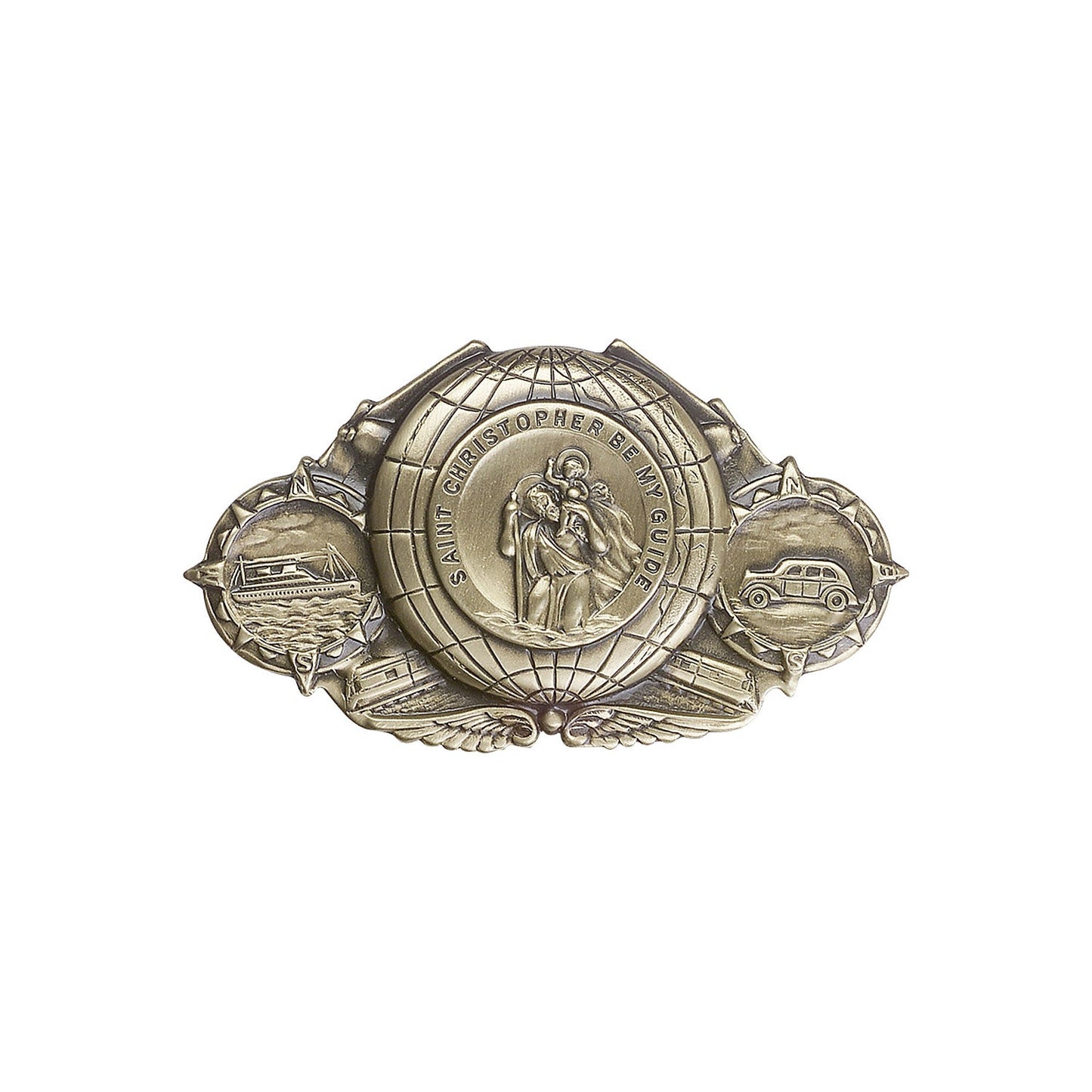 Antique Gold St. Christopher Visor Clip - 1019VG