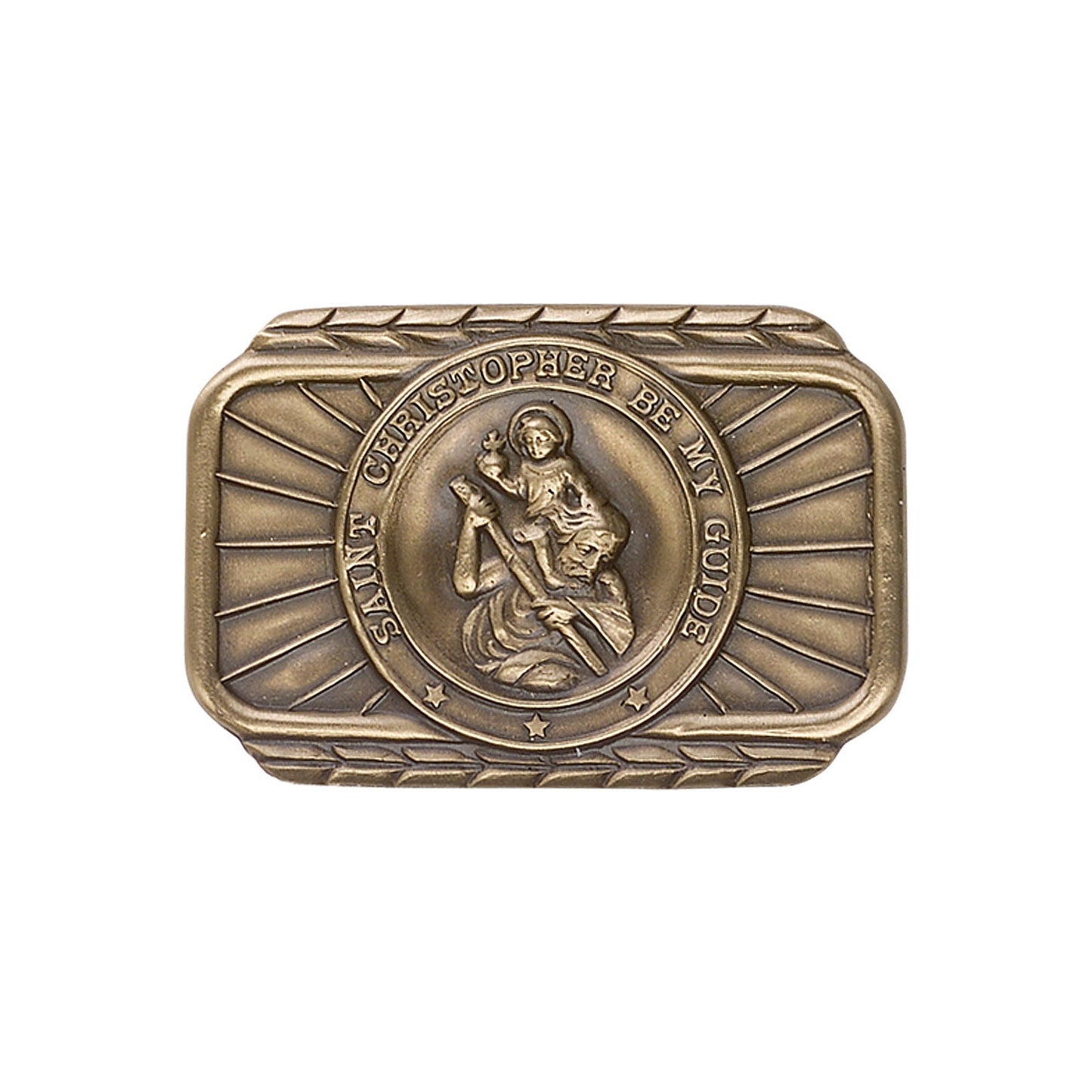 Antique Gold St. Christopher Visor Clip - 1021VG