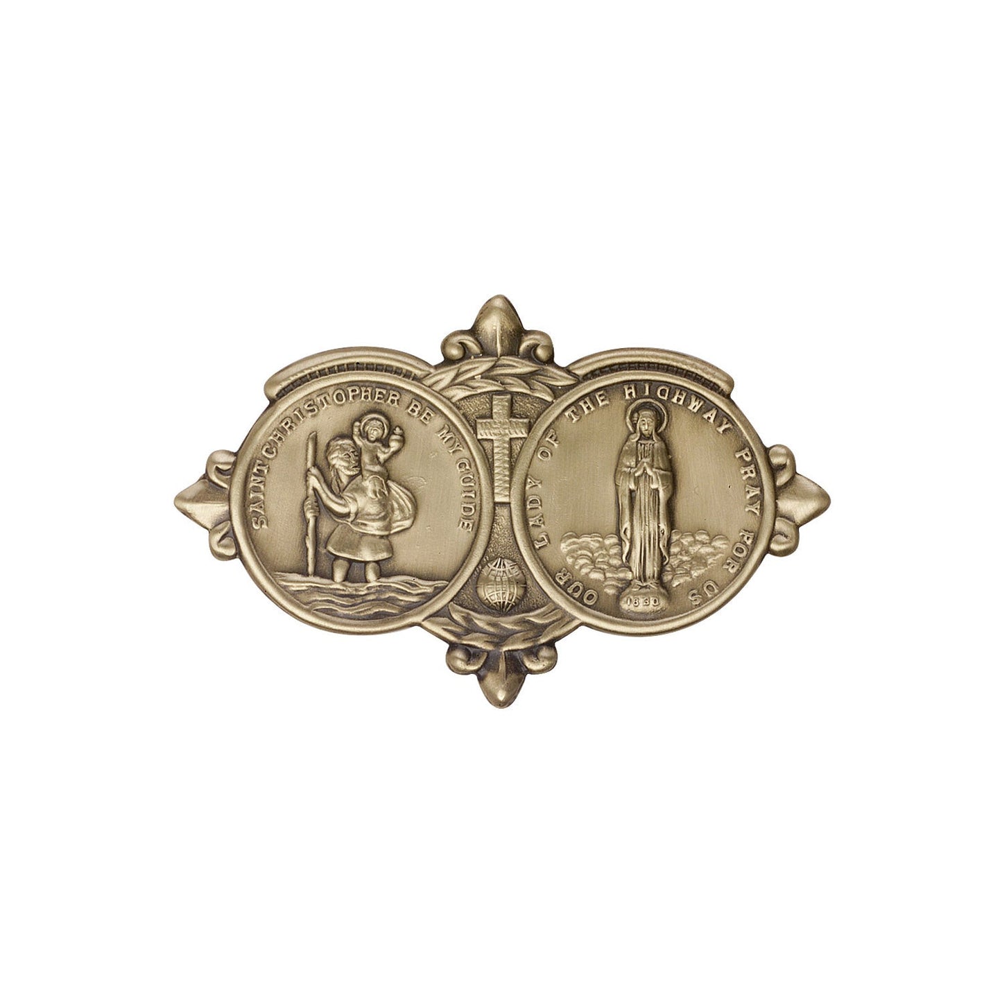 Antique Gold O/L of the Highway Visor Clip - 1024VG