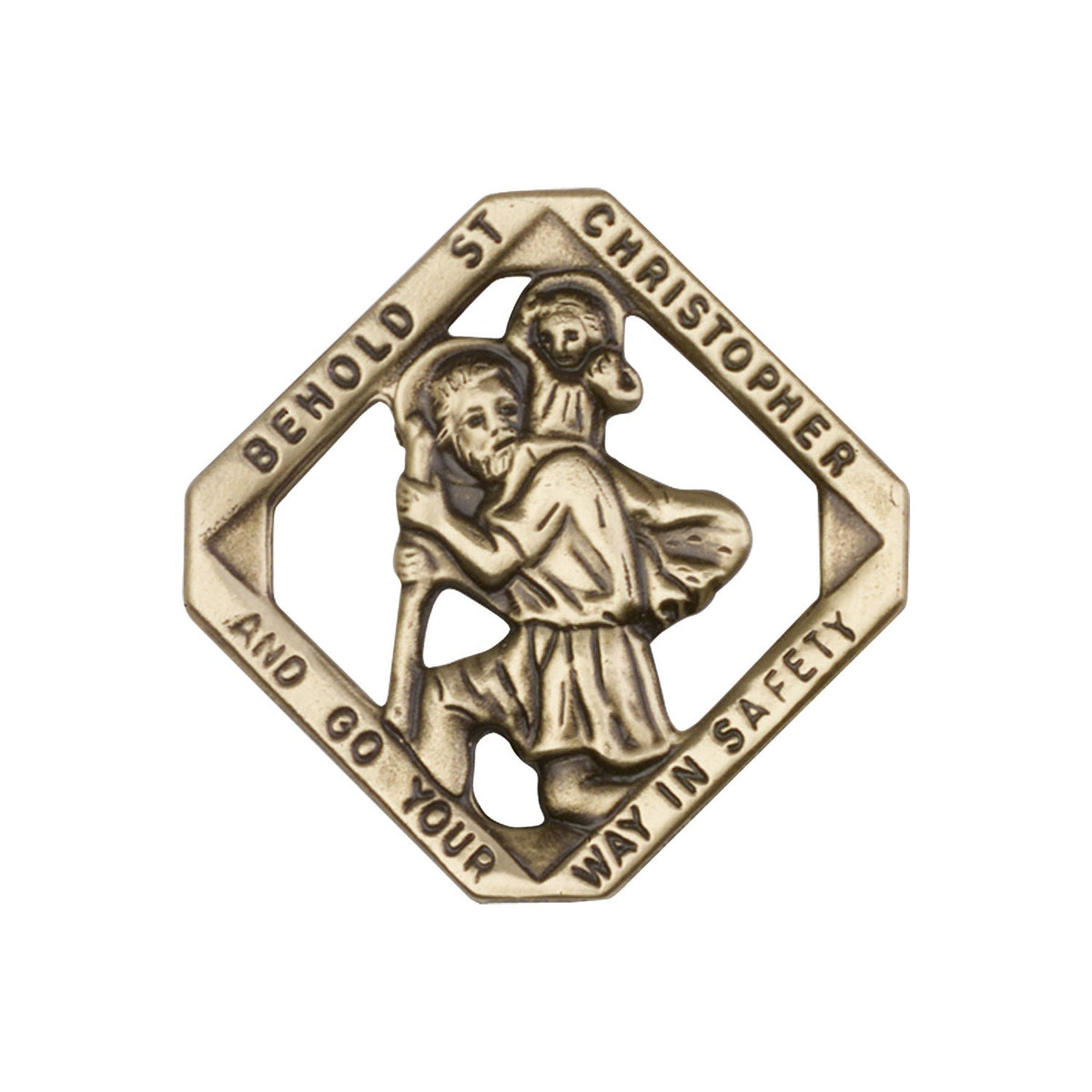 Antique Gold St. Christopher Visor Clip - 1025VG