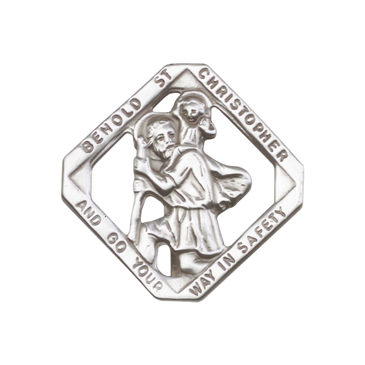 Antique Silver St. Christopher Visor Clip - 1025V