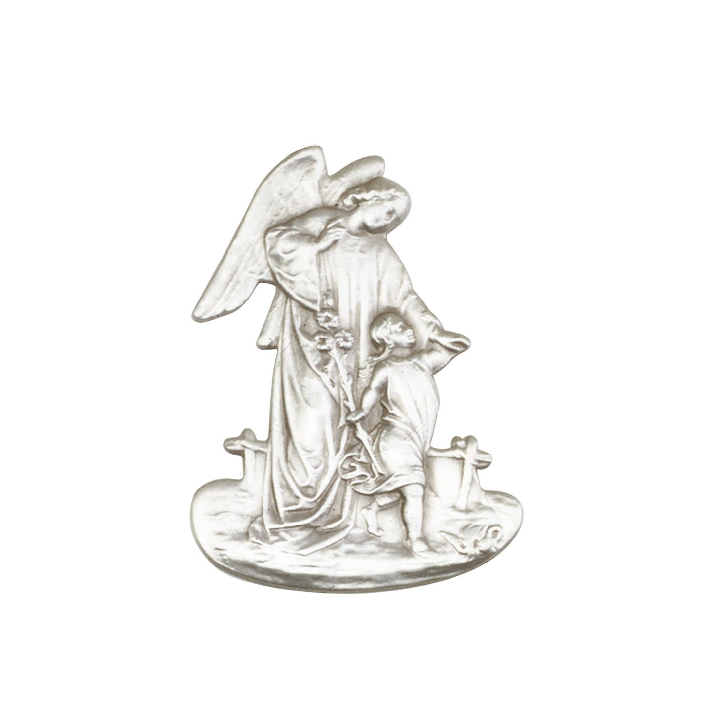 Antique Silver Guardian Angel Visor Clip - 1029V