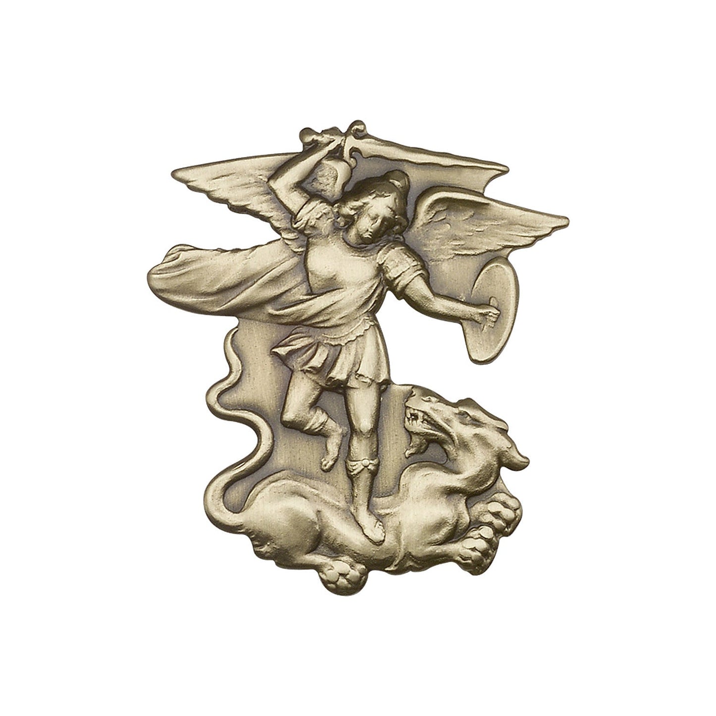 Antique Gold St. Michael the Archangel Visor Clip - 1045VG