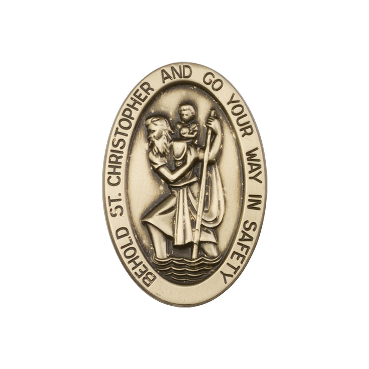 Antique Gold St. Christopher Visor Clip - 1051VG