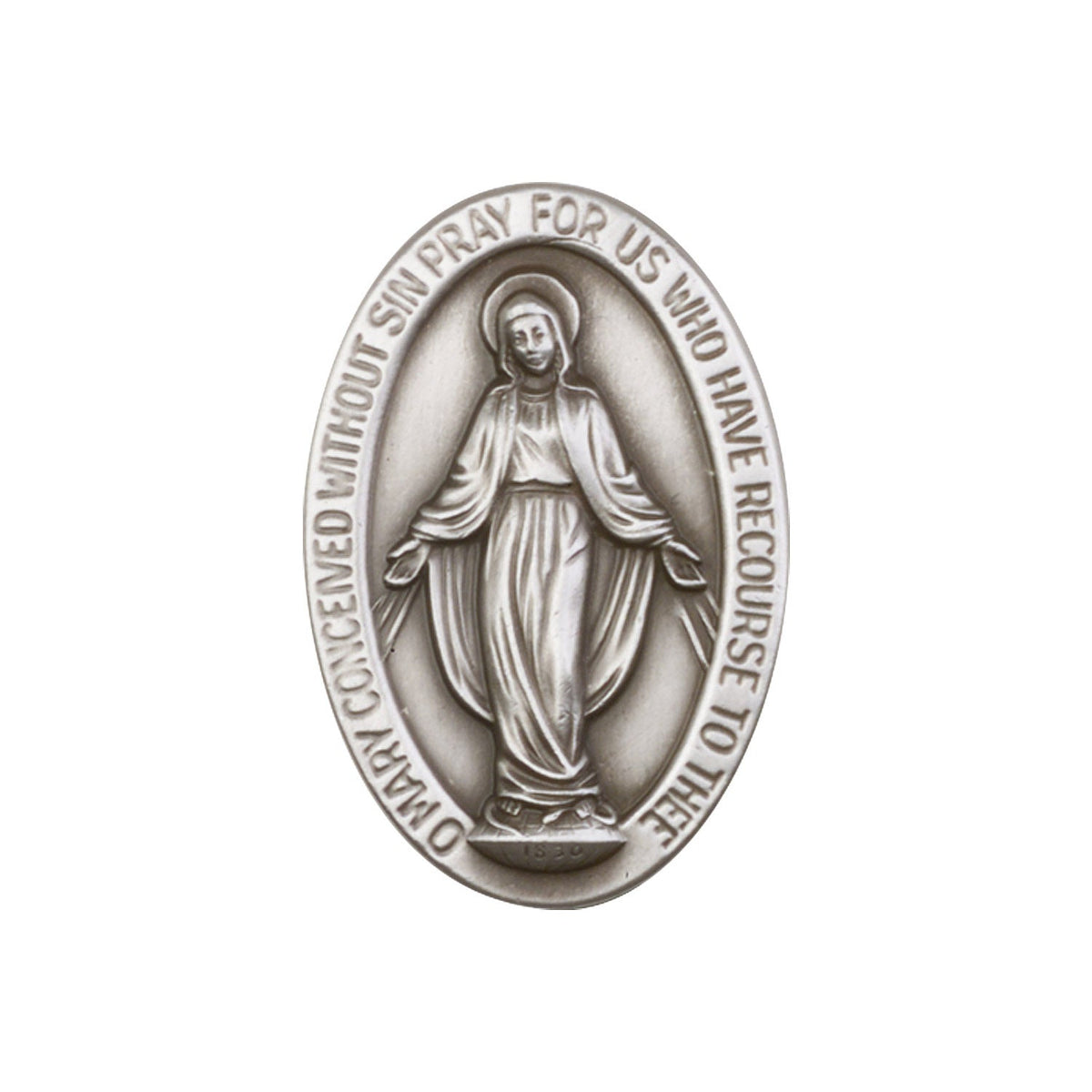 Antique Silver Miraculous Visor Clip - 1052V