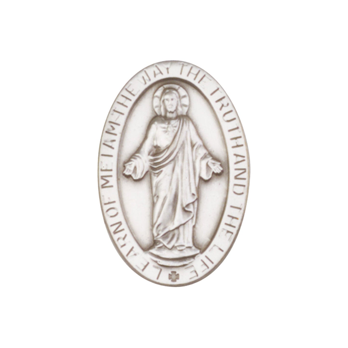 Antique Silver Scapular Visor Clip - 1053V