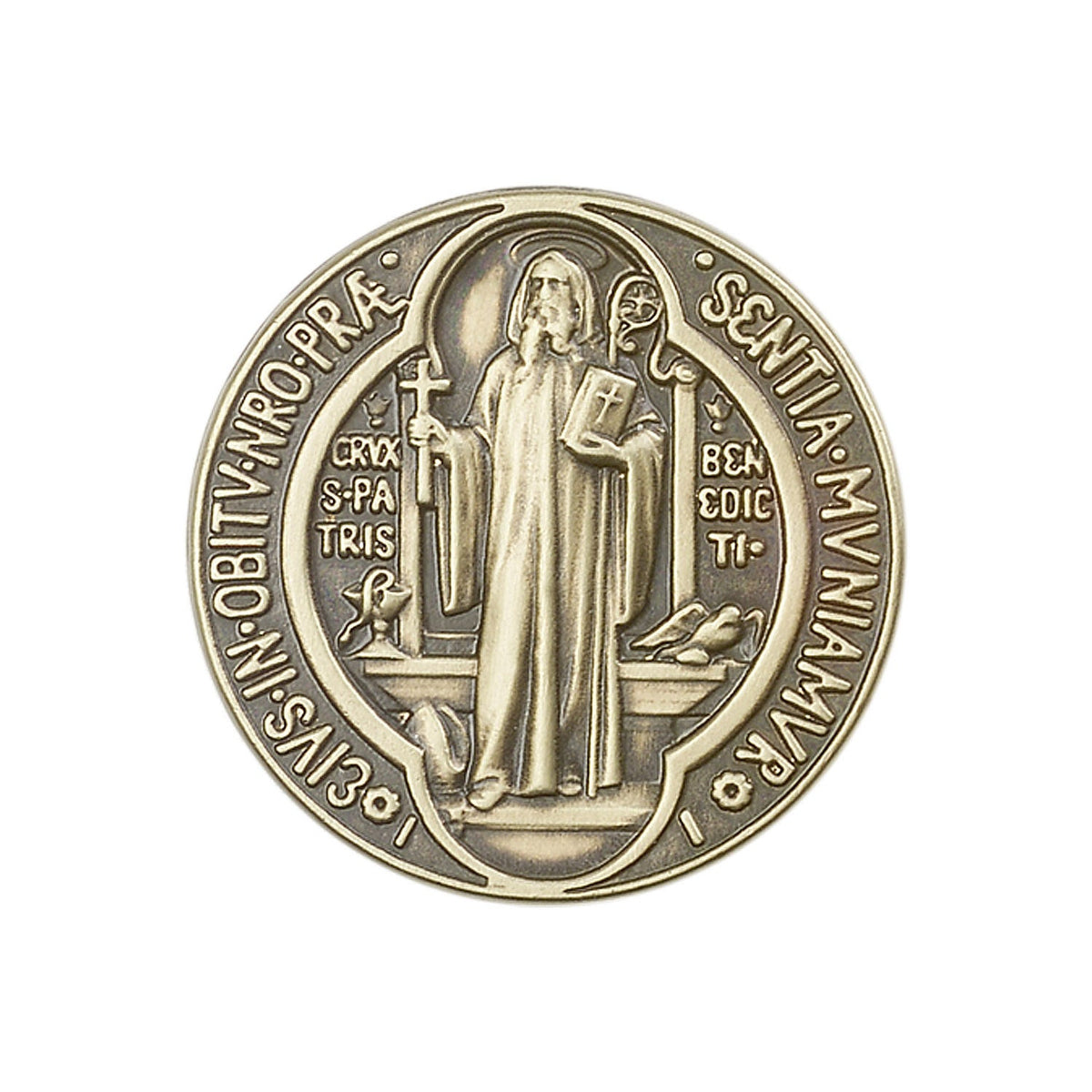 Antique Gold St. Benedict Visor Clip - 1057VG