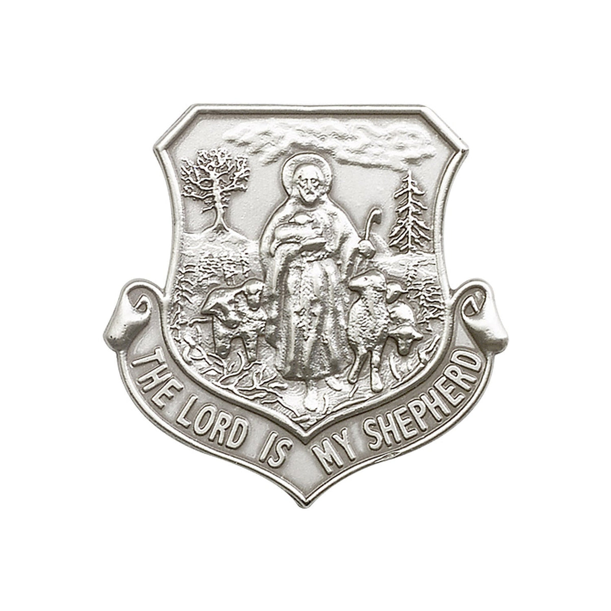 Antique Silver Lord Is My Shepherd Visor Clip - 1064V