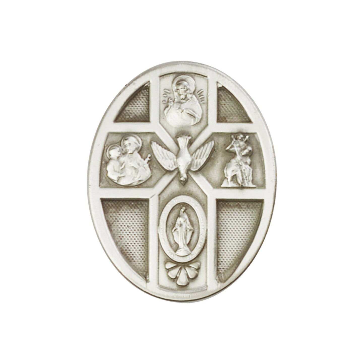Antique Silver 5-Way / Holy Spirit Visor Clip - 1068V