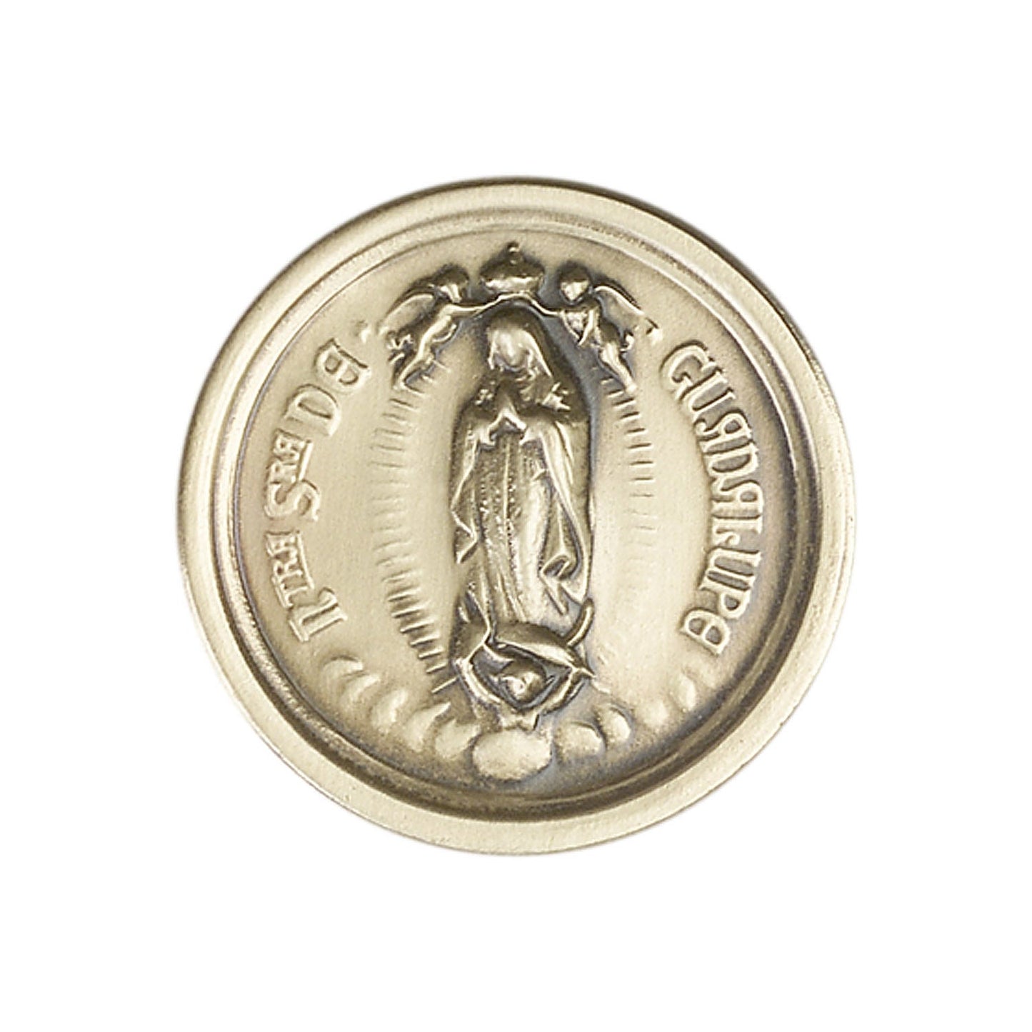 Antique Gold O/L of Guadalupe Visor Clip - 1073VG