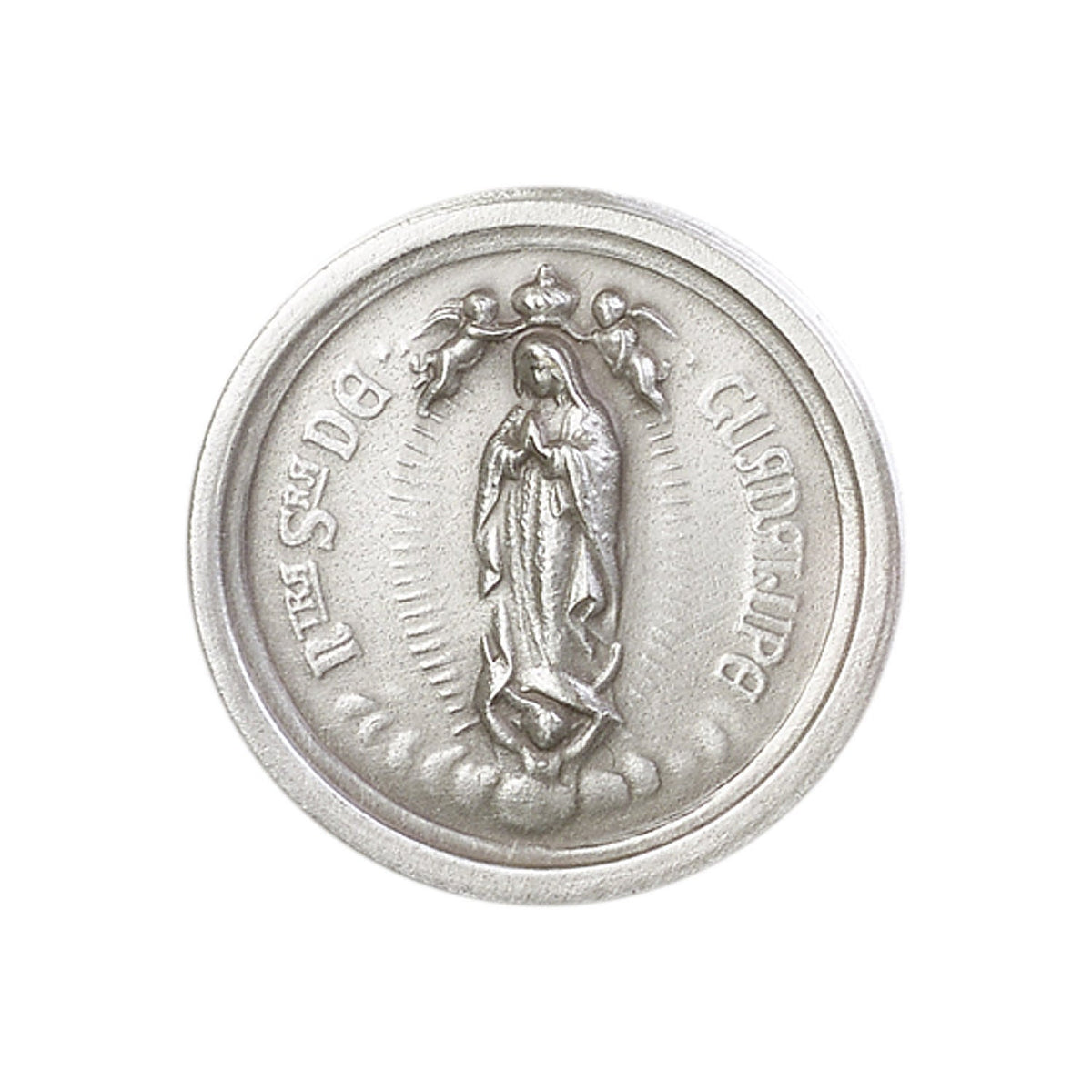 Antique Silver O/L of Guadalupe Visor Clip - 1073V