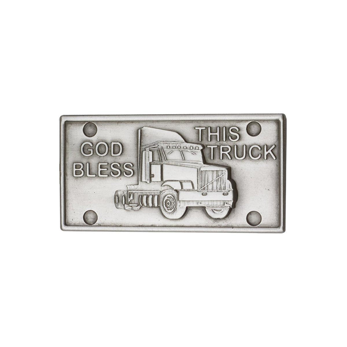 Antique Silver God Bless This Truck Visor Clip - 1077V