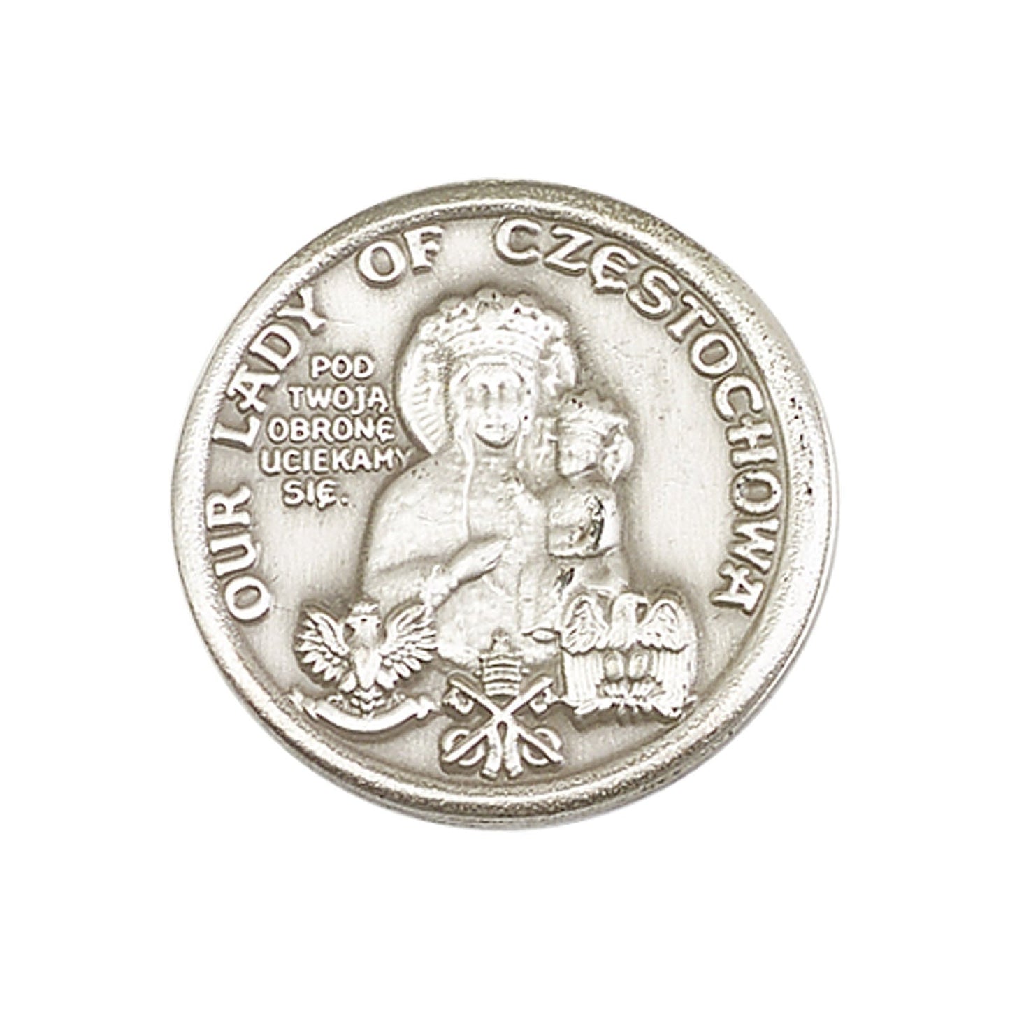 Antique Silver O/L of Czestochowa Visor Clip - 1079V