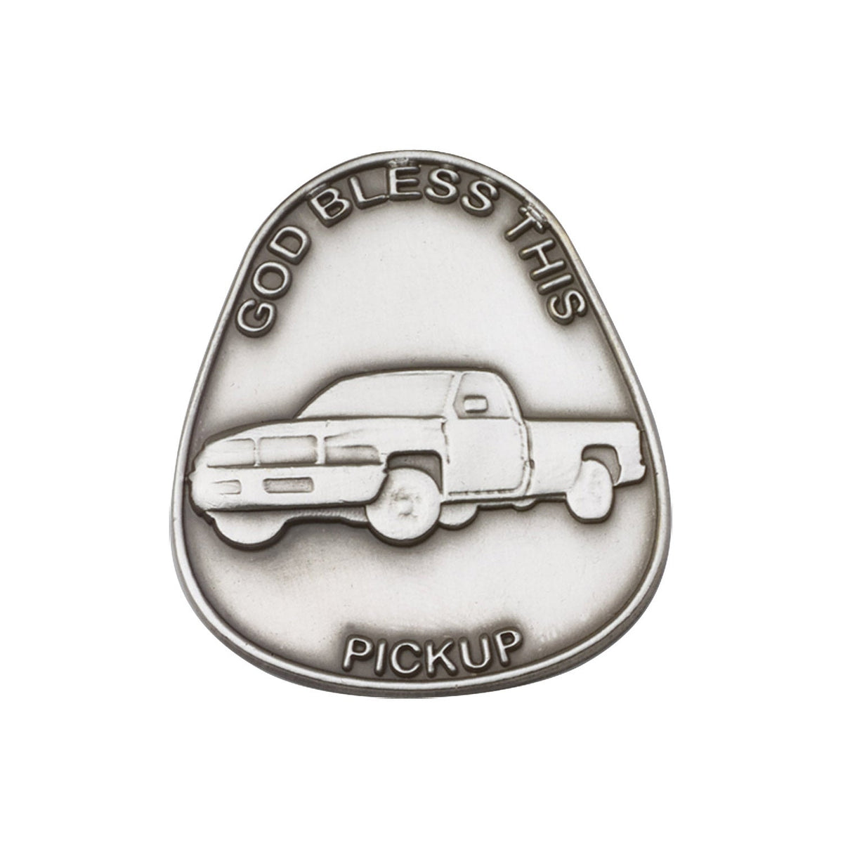 Antique Silver God Bless This Pickup Visor Clip - 1086V