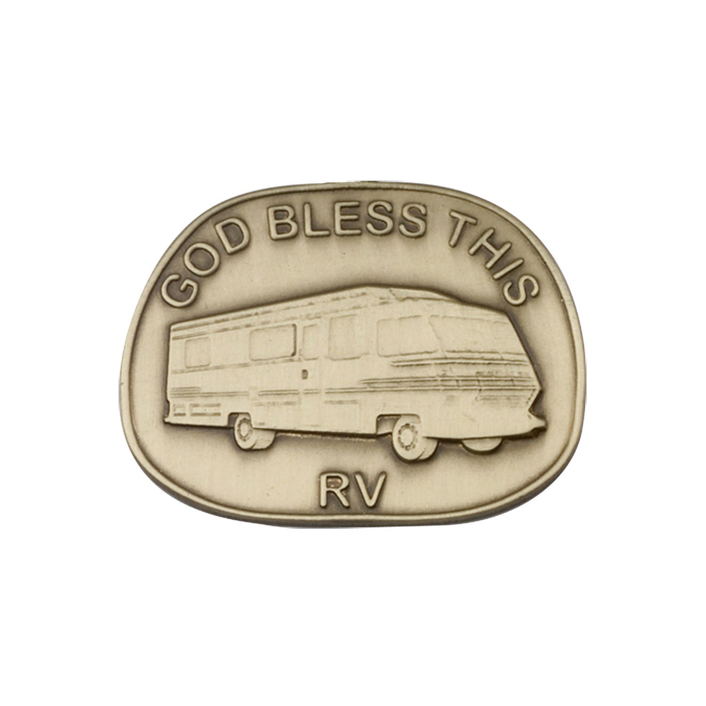Antique Gold God Bless This Rv Visor Clip - 1087VG