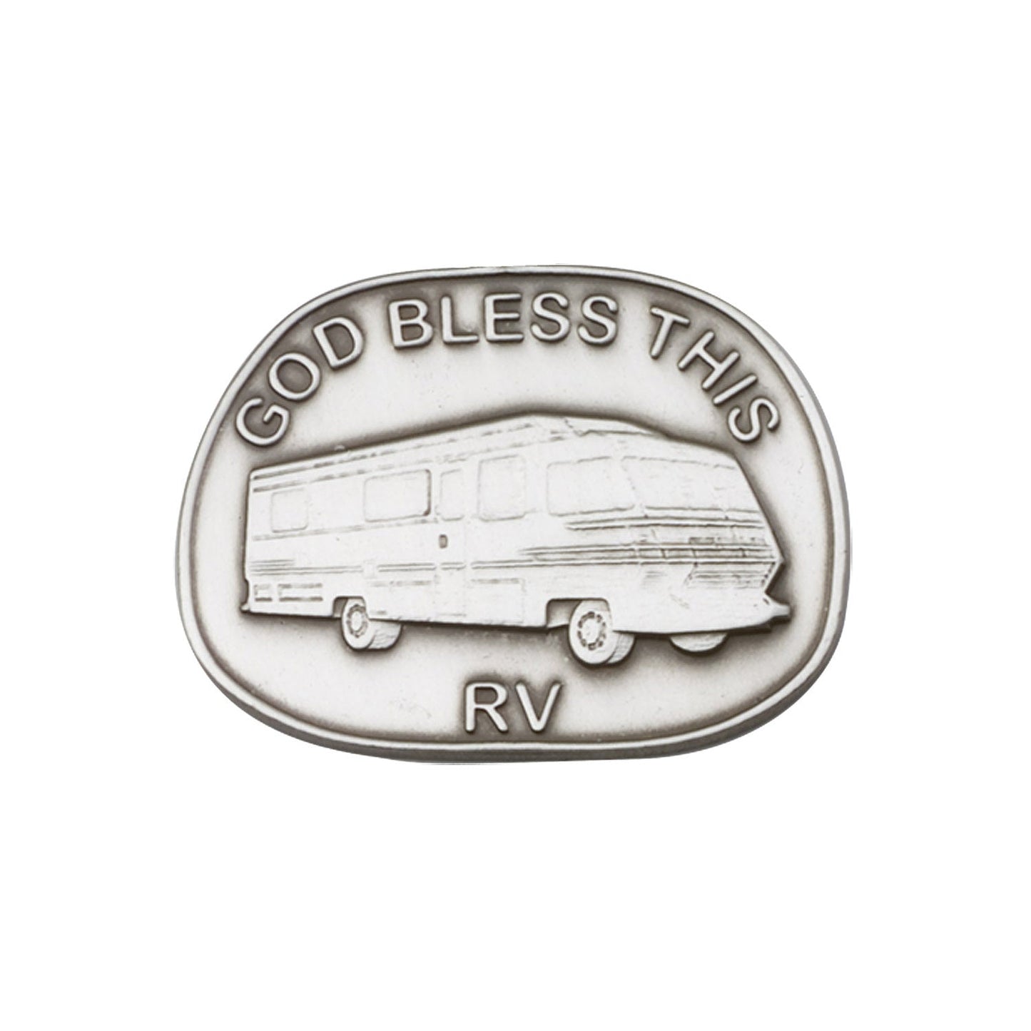 Antique Silver God Bless This Rv Visor Clip - 1087V