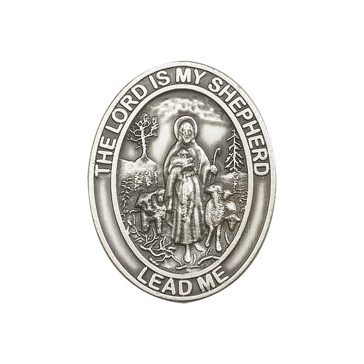 Antique Silver Lord Is My Shepherd Visor Clip - 1090V