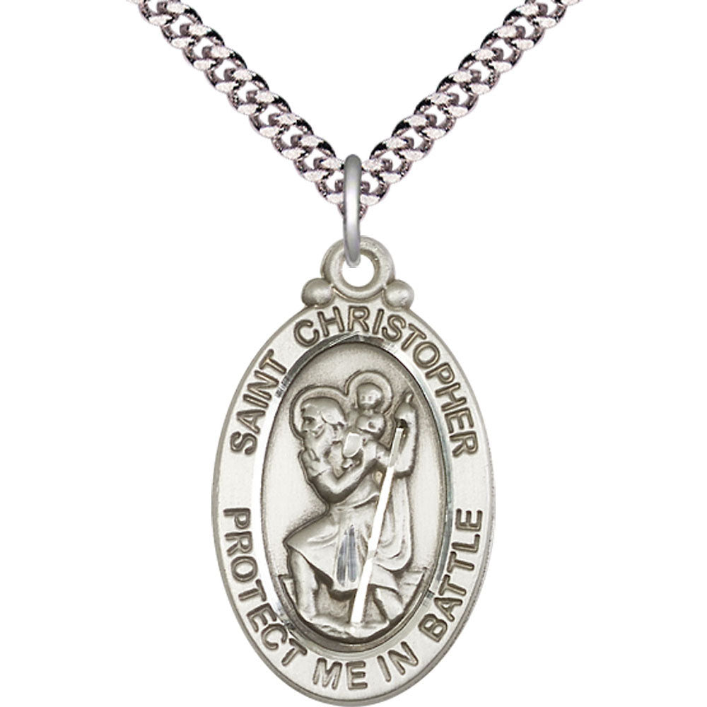 Sterling Silver Saint Christopher Pendant - 1175SS