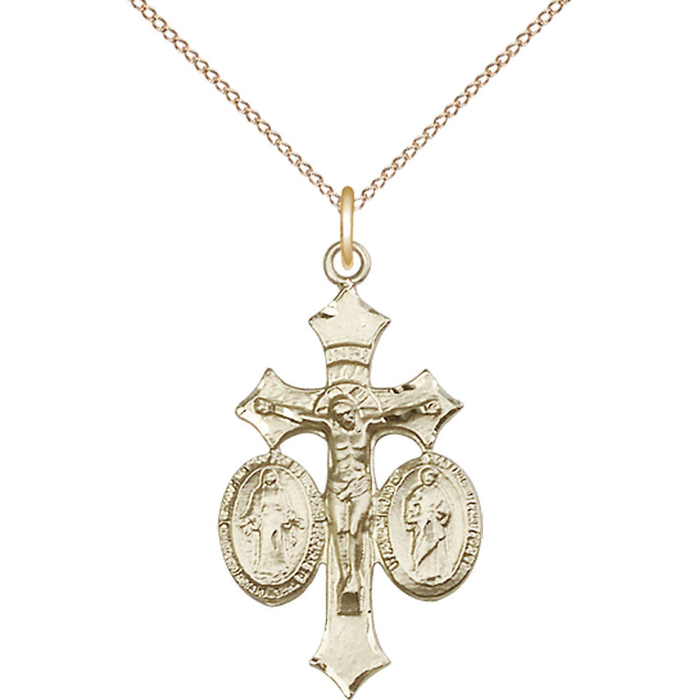 Gold Filled Jesus, Mary & Joseph Pendant - 1485GF